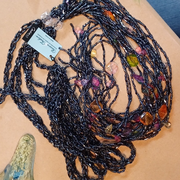 Passion 4 Fashion Coynes & Co tassel seed bead belt or necklace adjustable NWT - Picture 1 of 8